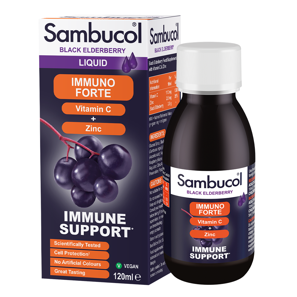 Sambucol black elderberry syrup, Immuno Forte • 120 ml