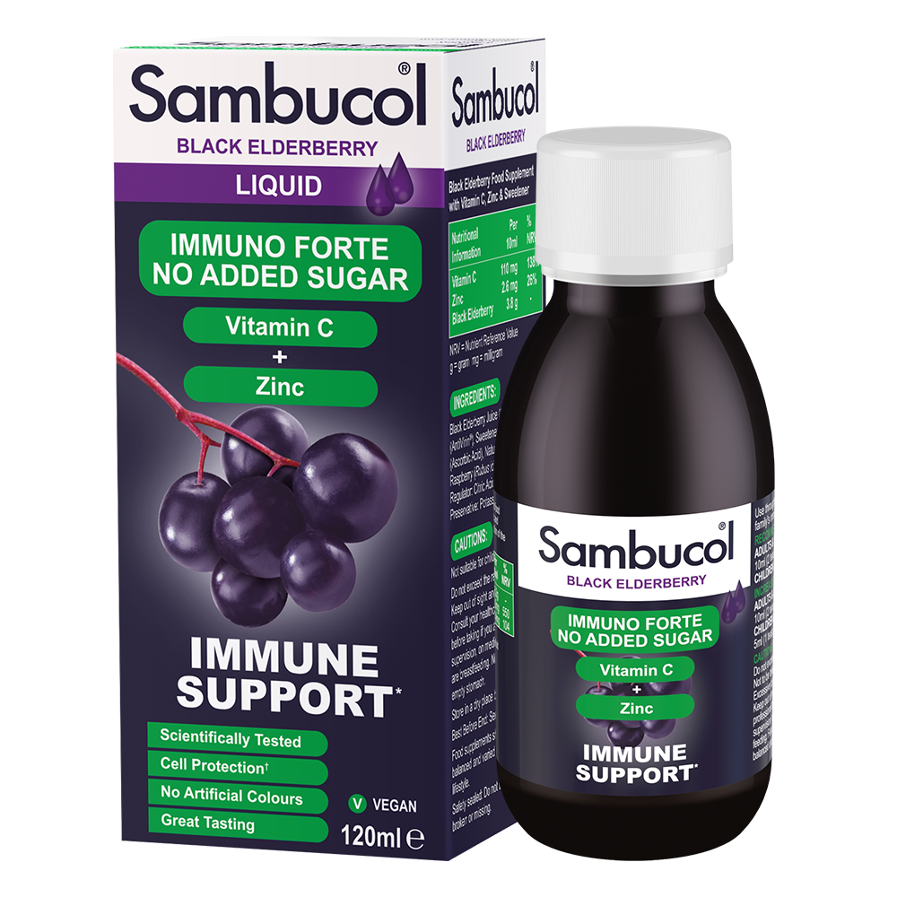 Sambucol zwarte vlierbessensiroop, suikervrij • 120 ml