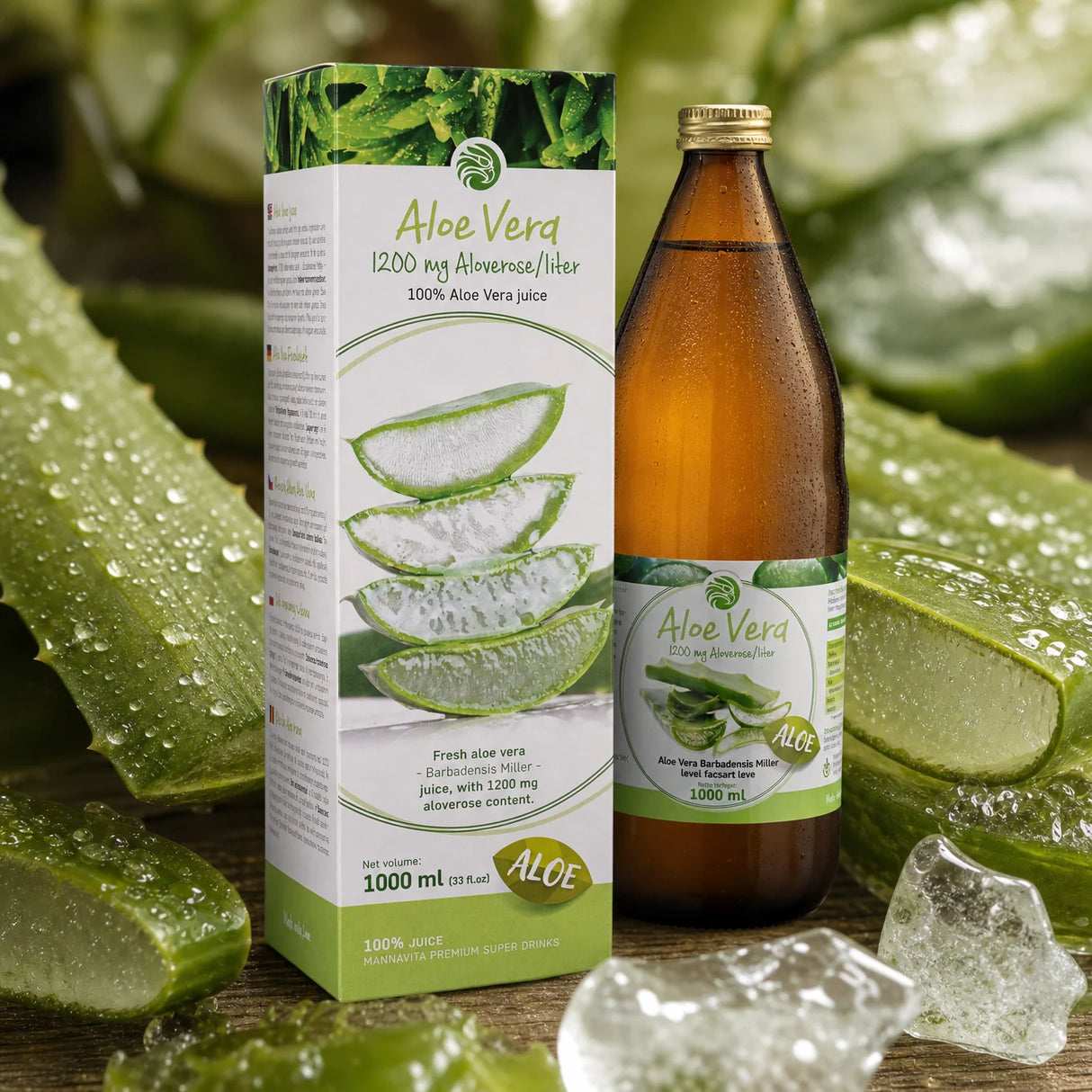 Mannavita succo di Aloe vera, puro spremuto al 100% • 1000 ml