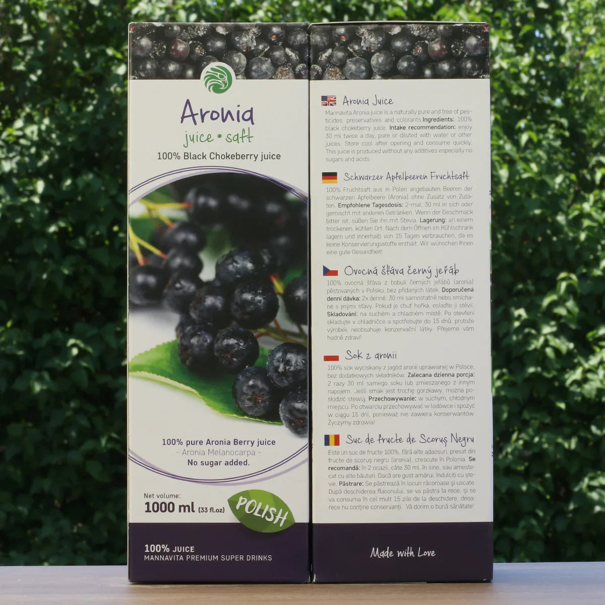 Mannavita Aronia berry 100% pure pressed juice • 1000 ml - Mannavita