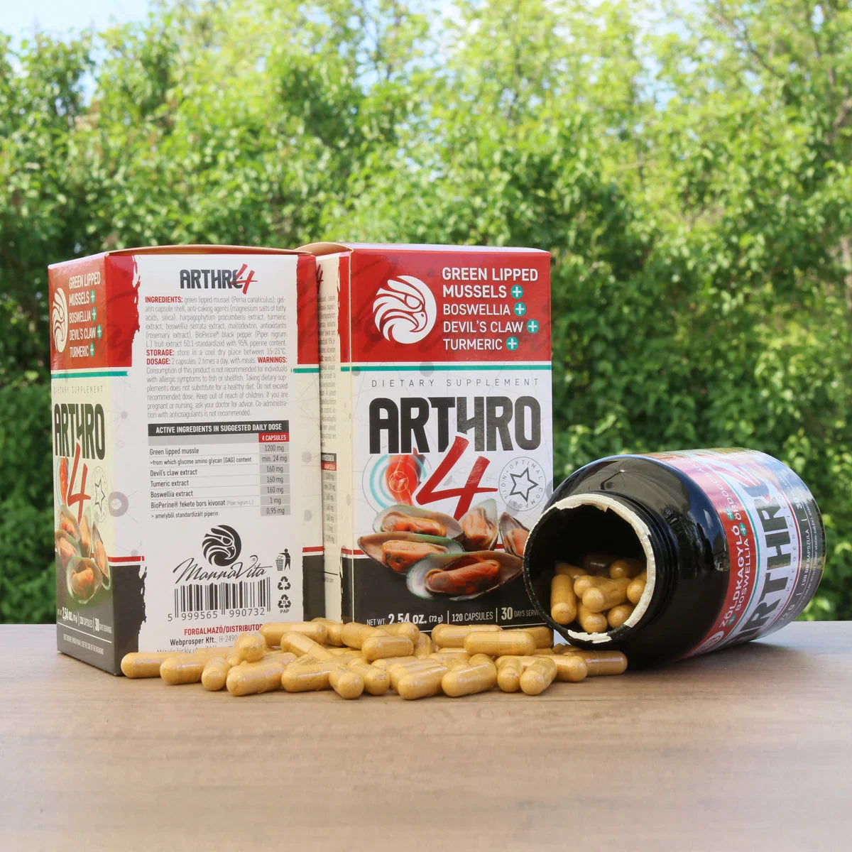 ARTHRO4 • Joint + cartilage complex • with Green-lipped mussel • 120 capsules - Mannavita