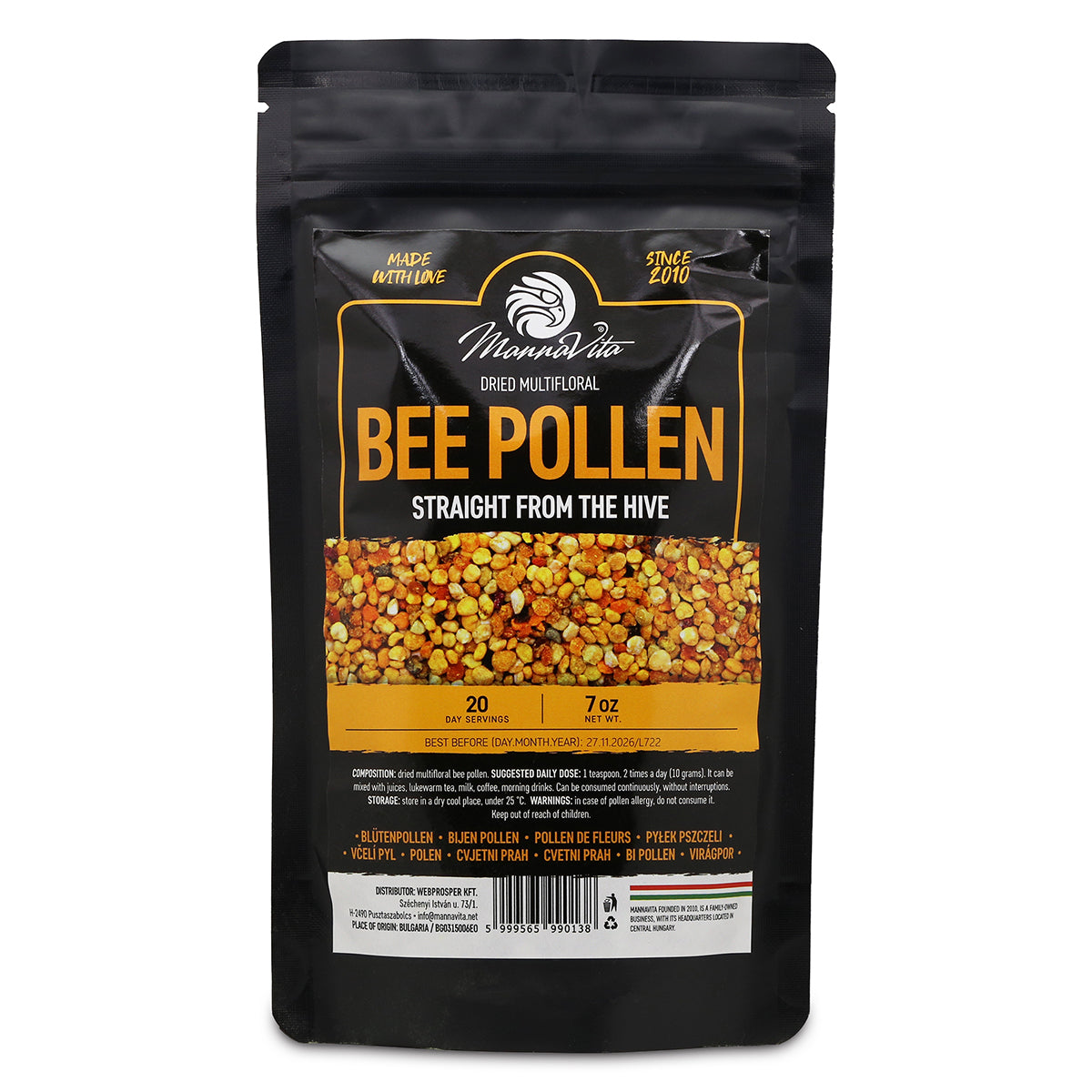Mannavita dried Multifloral Bee pollen • 200 g