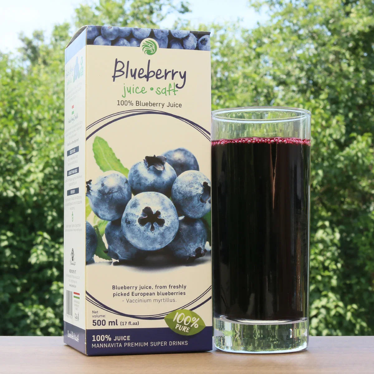 Mannavita Blueberry 100% pure pressed juice • 500 ml - Mannavita