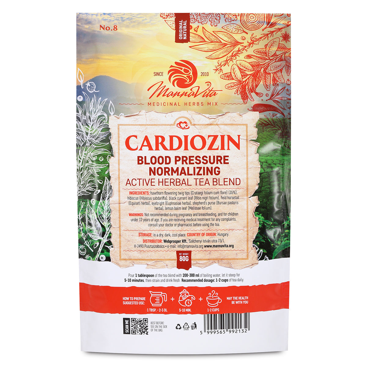 CARDIOZIN Blood Pressure normalizing active herbal tea blend • 80g