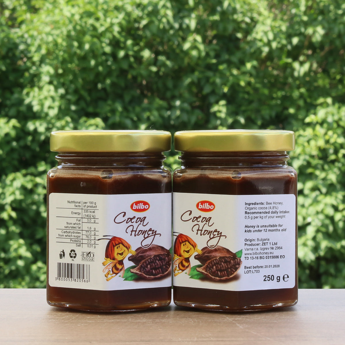 Bilbo raw Cocoa honey • 250 g