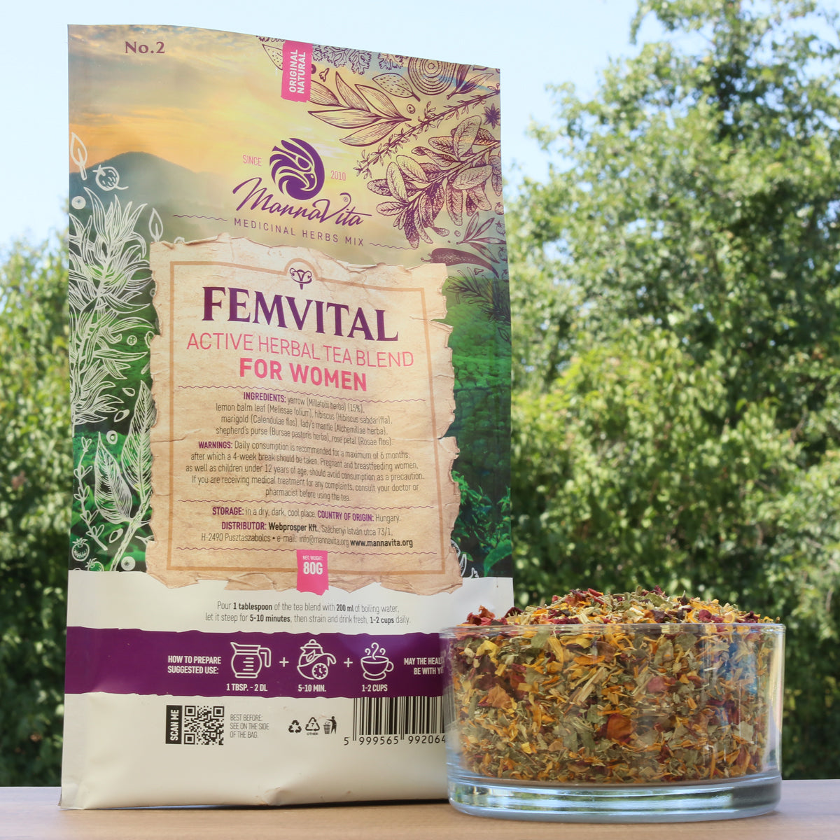 FEMVITAL aktiv urtete-blanding til kvinder • 80g