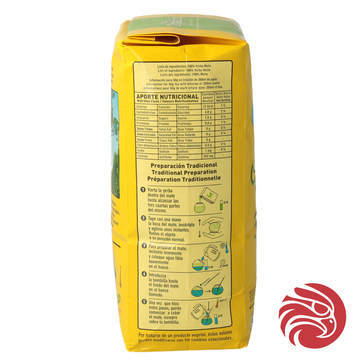 Herbata yerba mate Kraus • Elaborada, con palo • 500 g