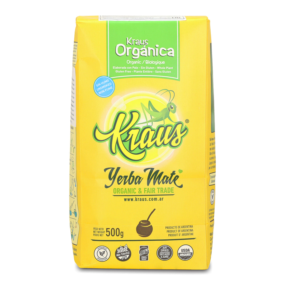 Herbata yerba mate Kraus • Elaborada, con palo • 500 g