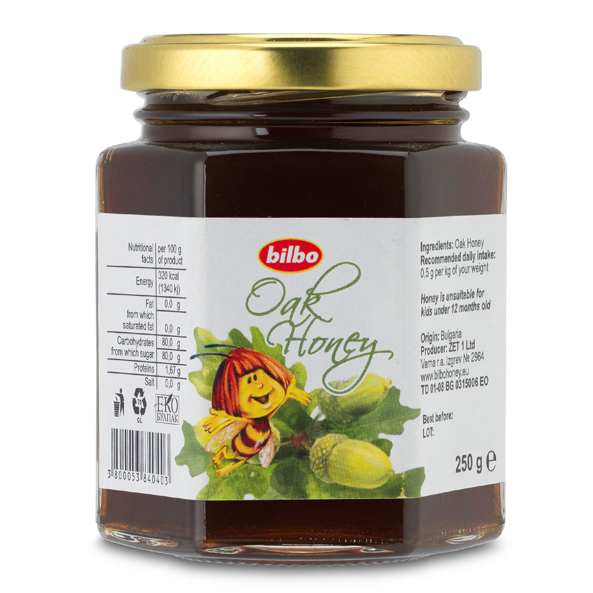 Bilbo roher Eichenhonig • 250 g