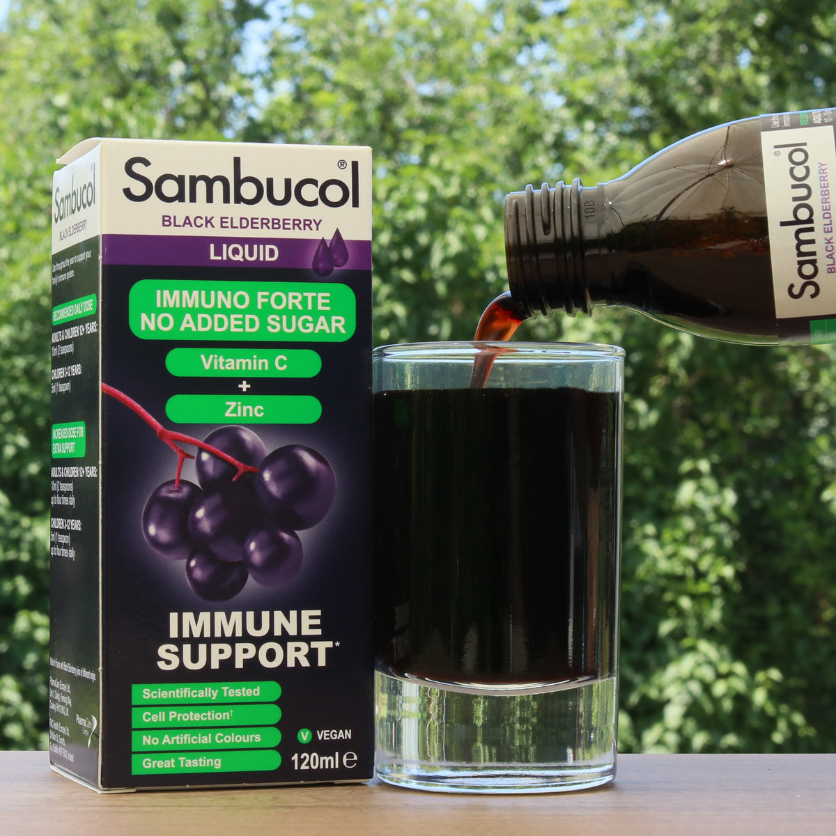 Sambucol zwarte vlierbessensiroop, suikervrij • 120 ml