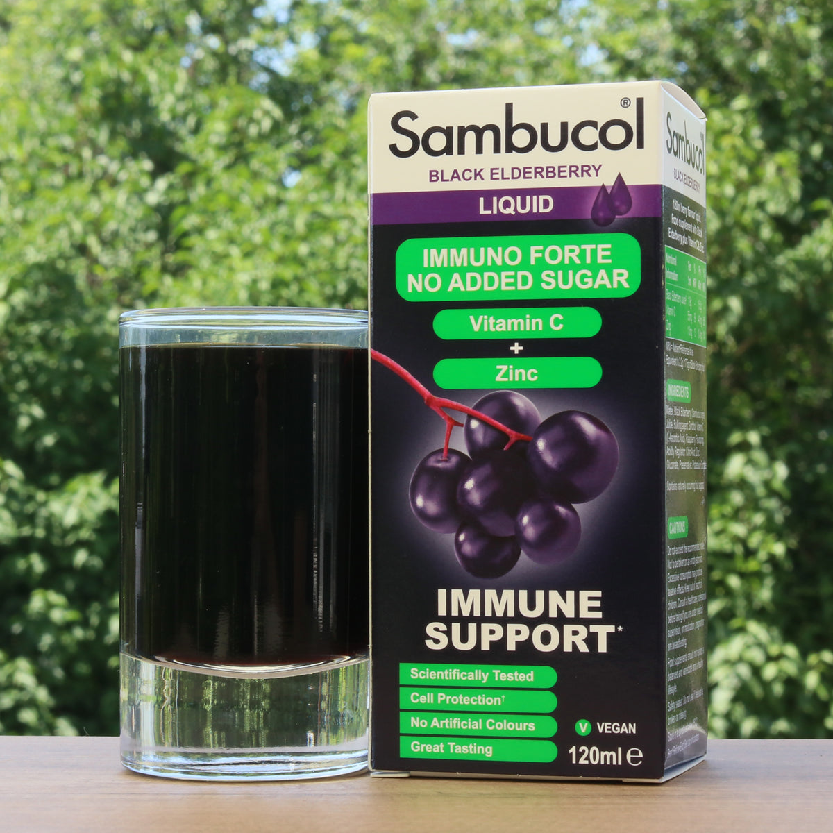 Sambucol zwarte vlierbessensiroop, suikervrij • 120 ml