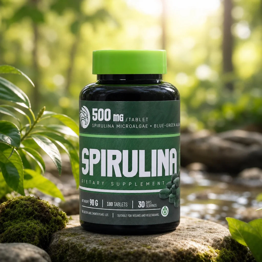 أقراص Mannavita Spirulina 500 ملغ • 180 قطعة.