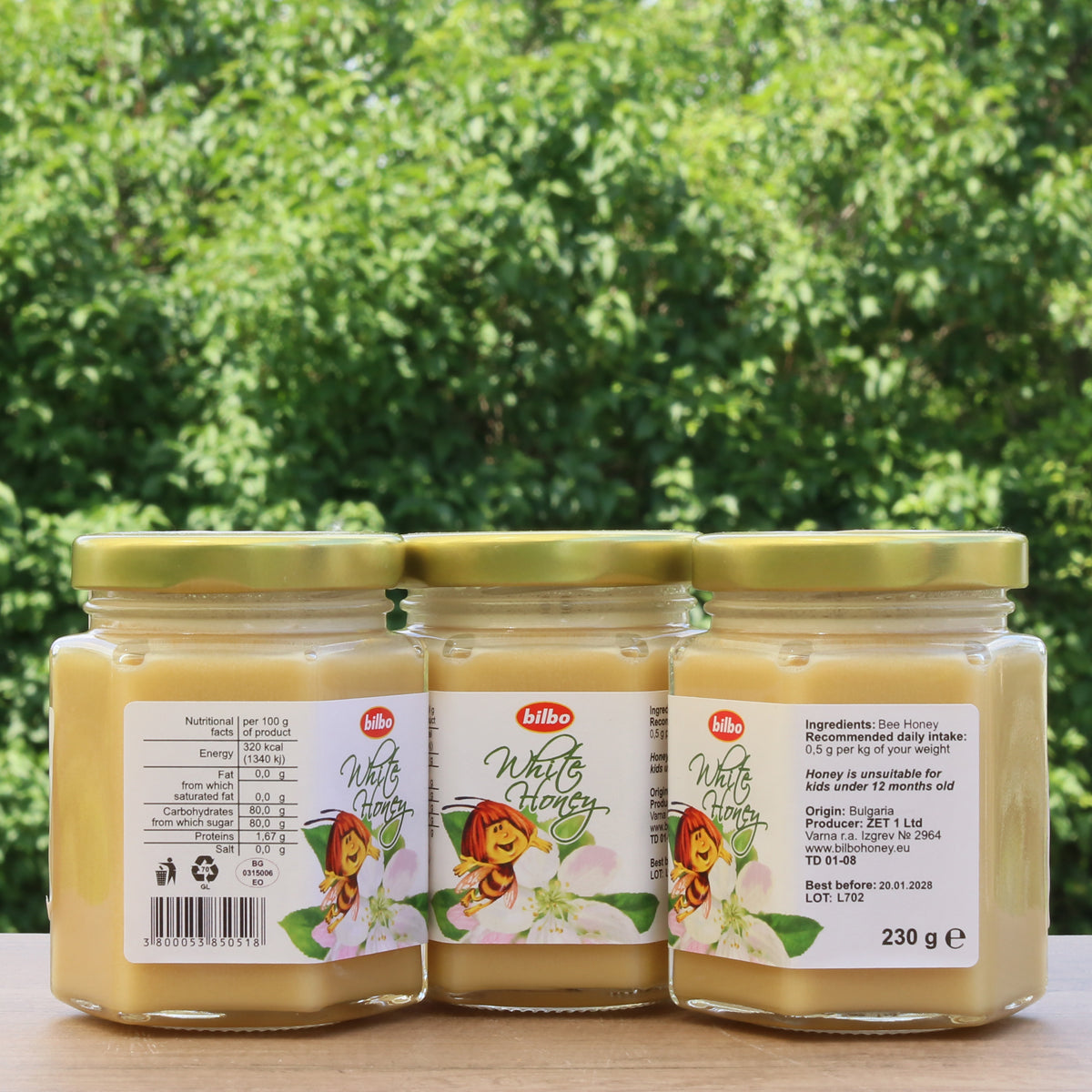 Bilbo raw White honey • 230 g