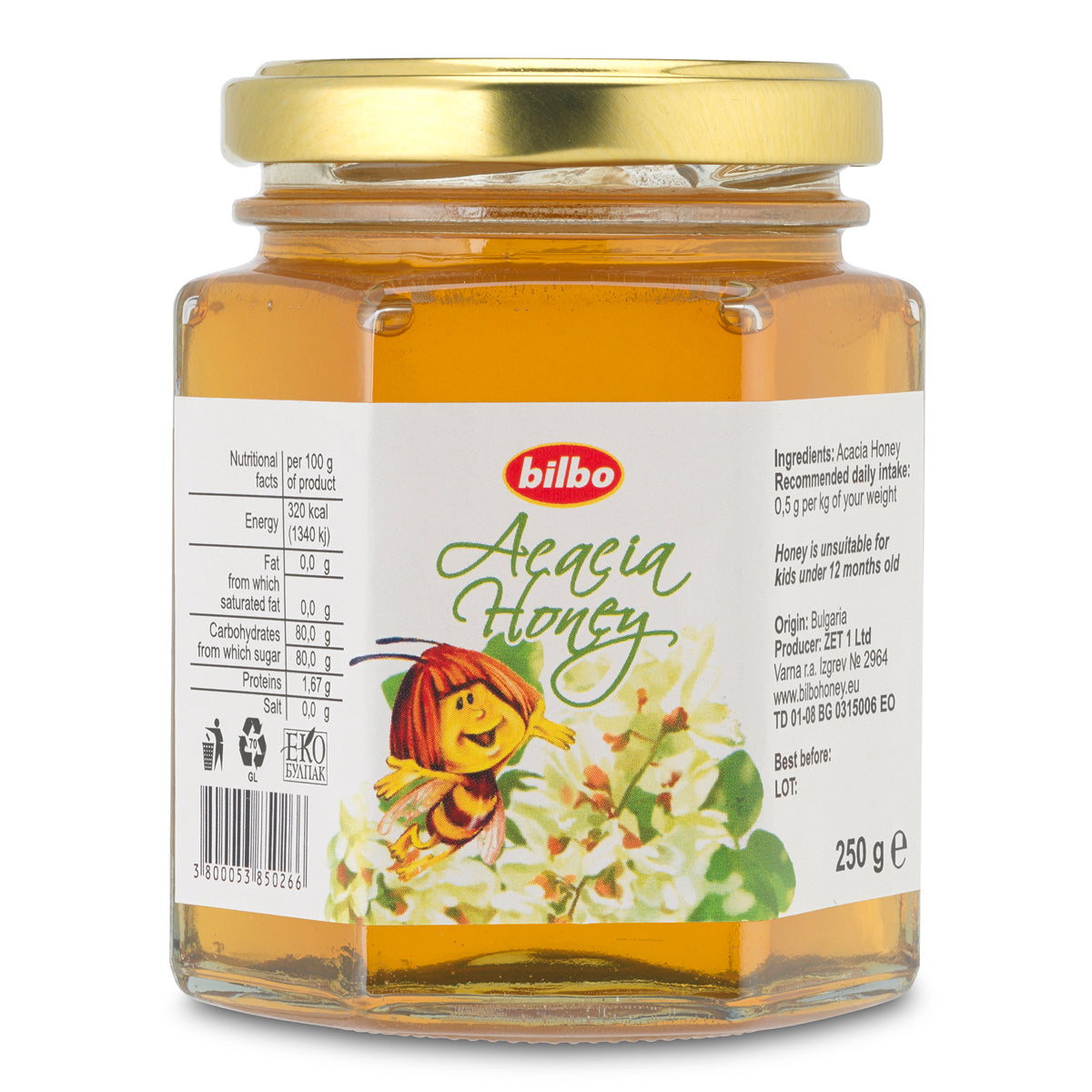 Miere crudă de acacia Bilbo • 250 g