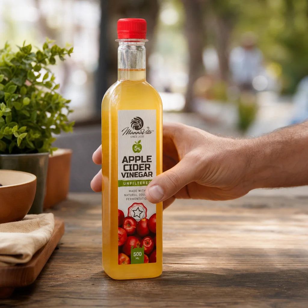 Mannavita filtresiz Elma Sirkesi • çift Fermantasyonlu • 500 ml
