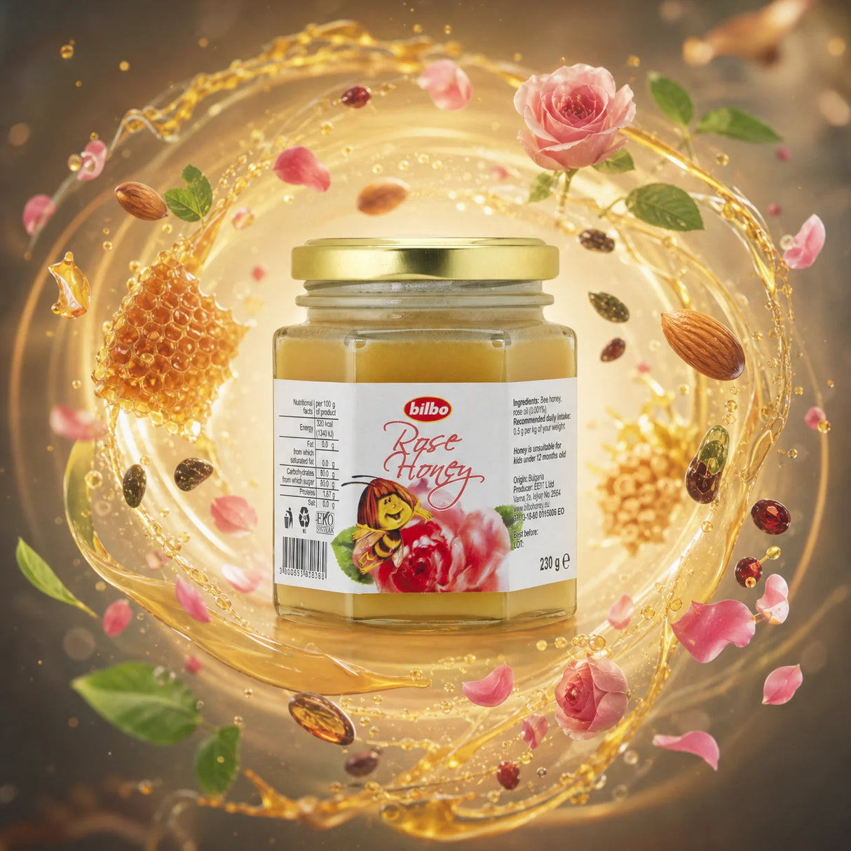 Bilbo raw sirovi bijeli med • 230 g