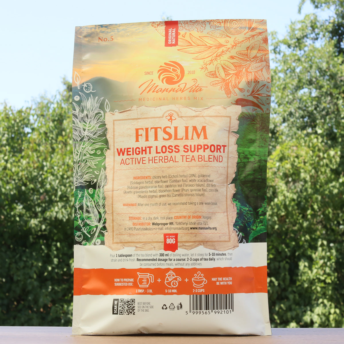 FITSLIM Suporte ativo para perda de peso – mistura de chá de ervas • 80g