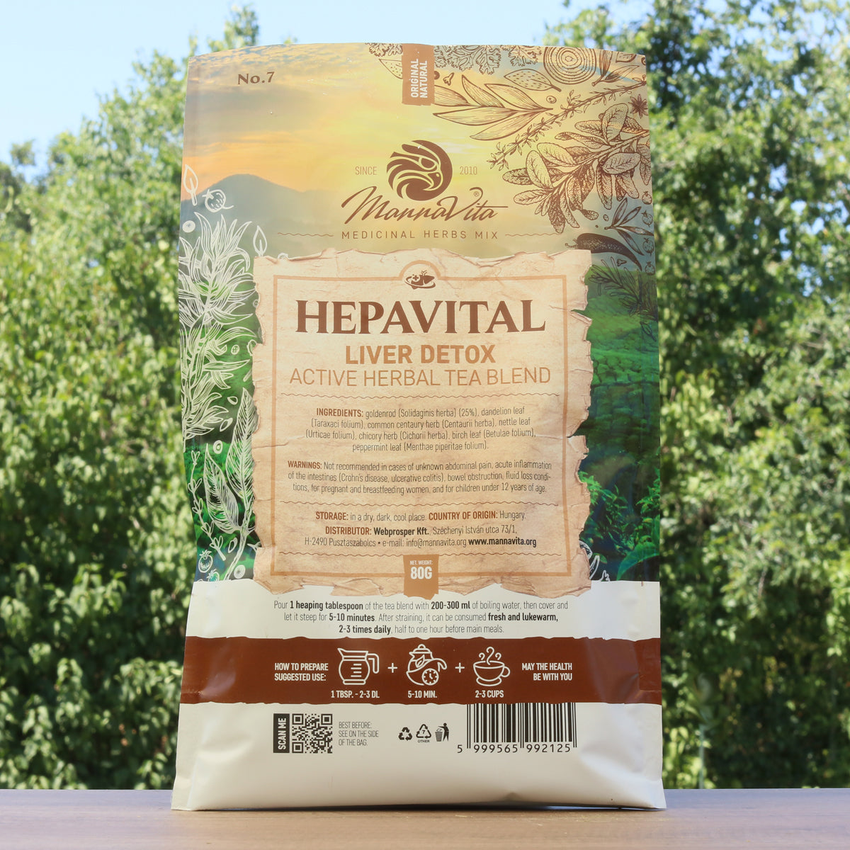 مزيج شاي أعشاب نشط لإزالة السموم من الكبد HEPAVITAL • 80g