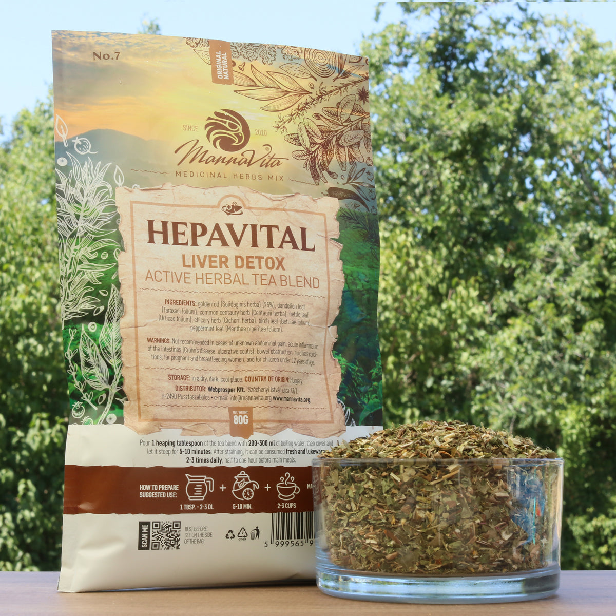 مزيج شاي أعشاب نشط لإزالة السموم من الكبد HEPAVITAL • 80g