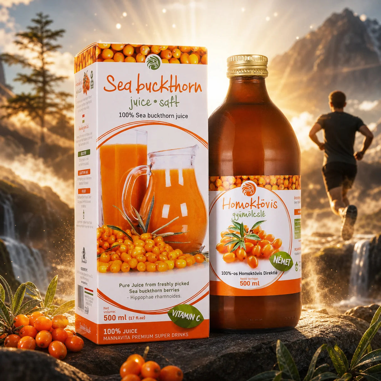 Mannavita Havtorn 100% presset ren juice • 500 ml