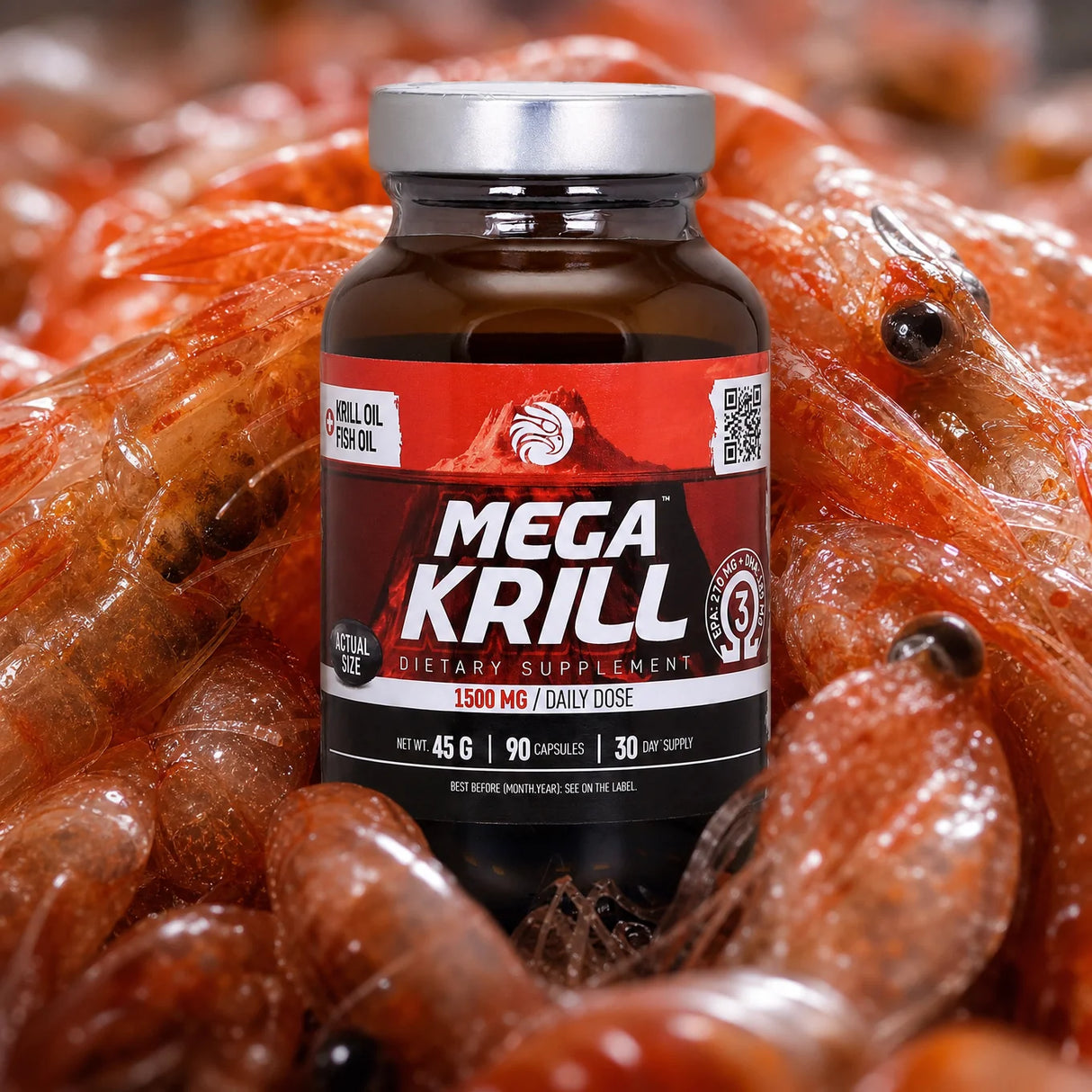 MegaKRILL 1500 mg krillolja + fiskolja • 90 kapslar