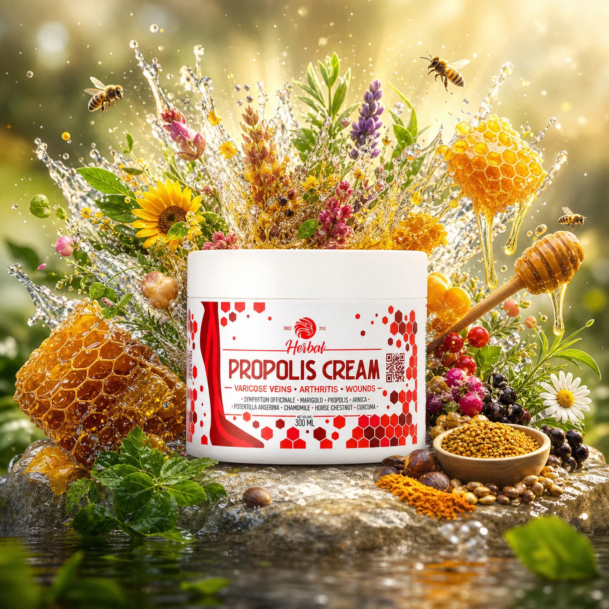 Mannavita Propolis Cream with Herbs • 300 ml