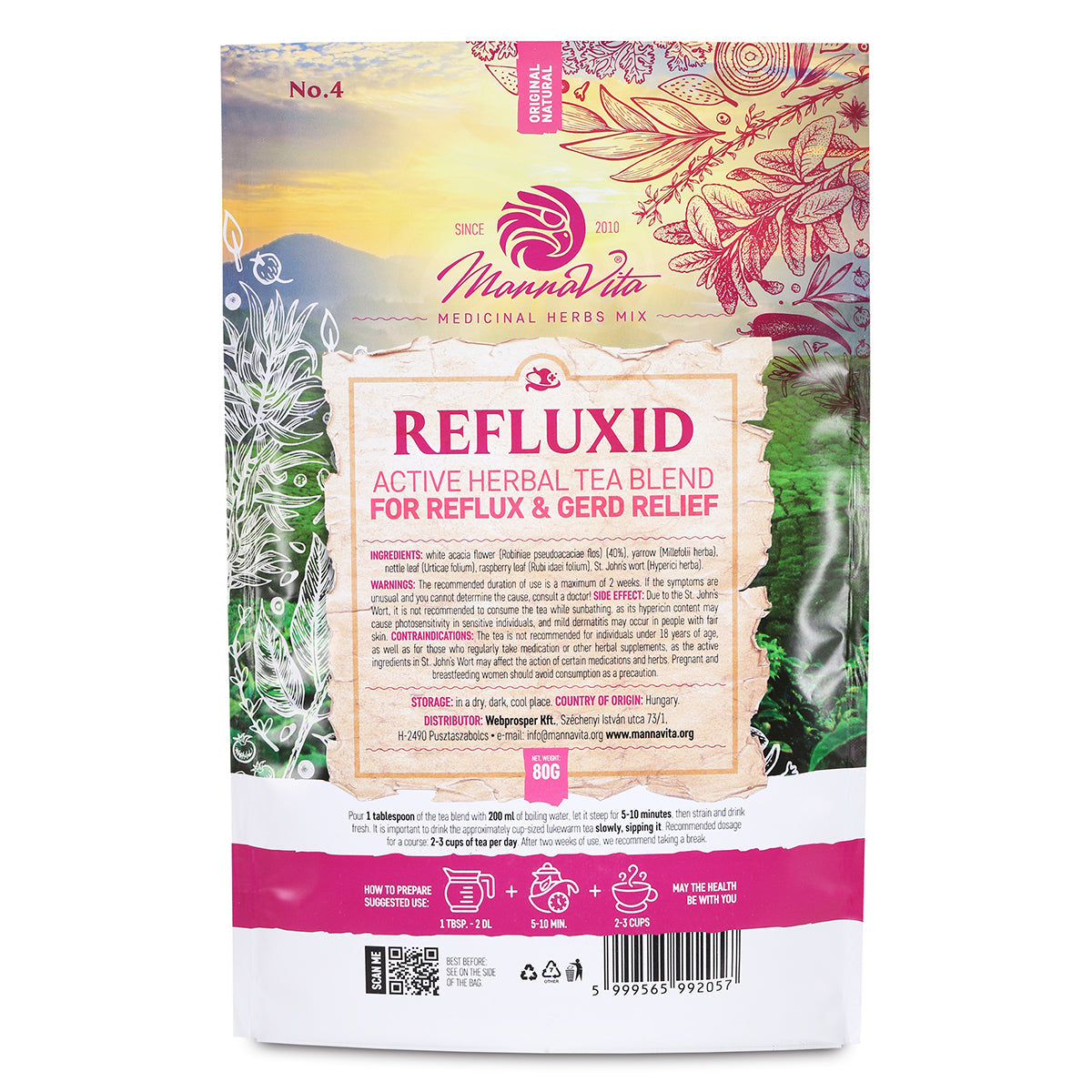 REFLUXID مزيج شاي عشبي نشط لتخفيف الارتجاع وGERD • 80g
