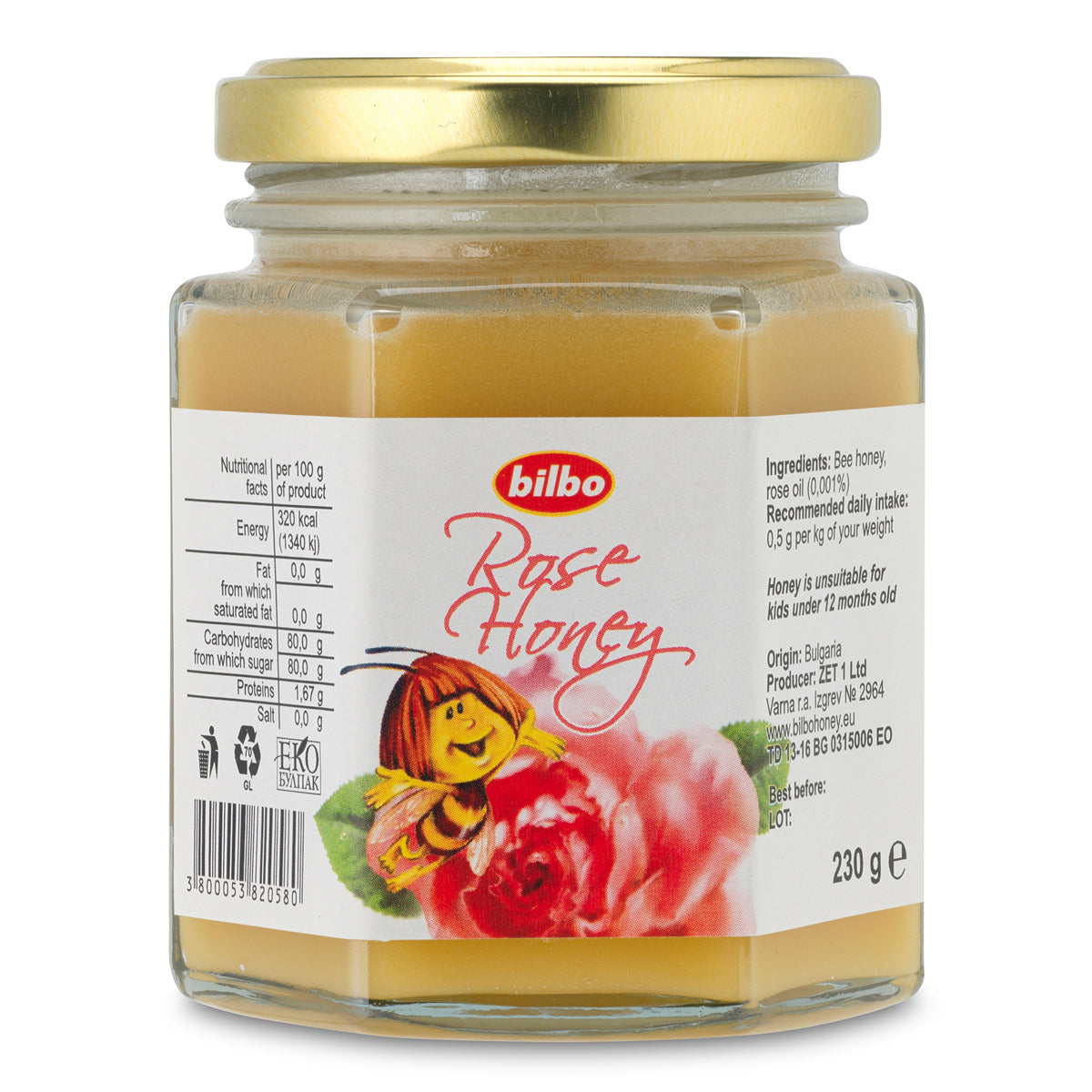 Bilbo roher Rosenhonig • 230 g