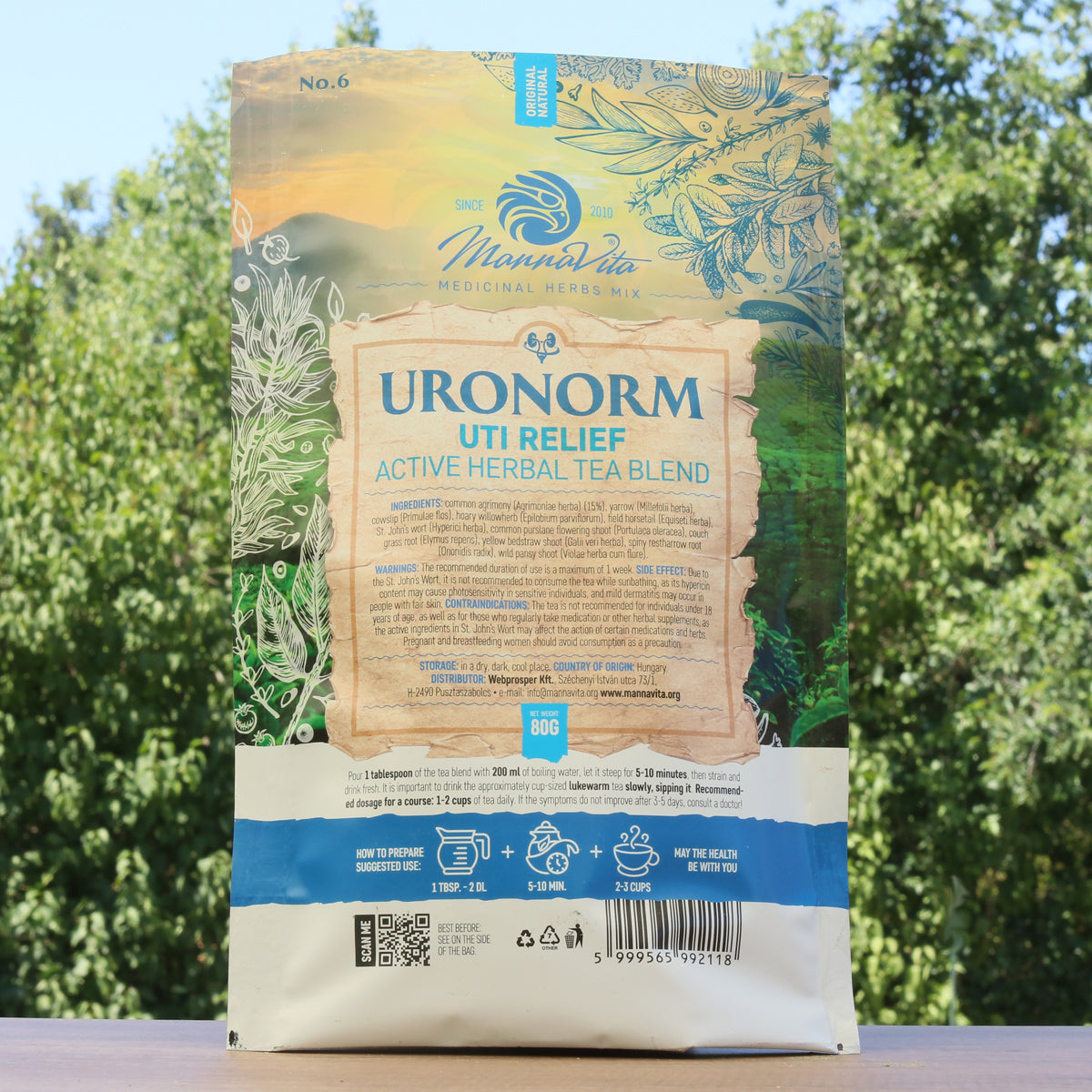 URONORM UTI-lindring aktiv urtete-blanding • 80g