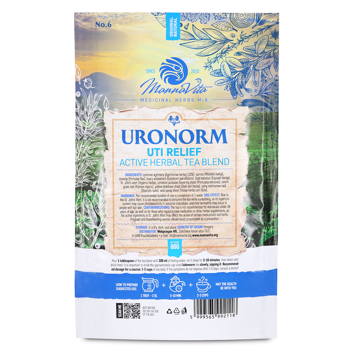 URONORM UTI-lindring aktiv urtete-blanding • 80g
