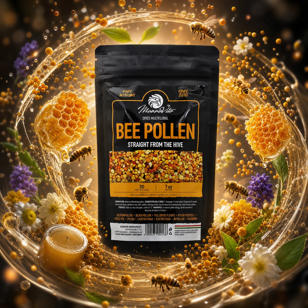 Mannavita dried Multifloral Bee pollen • 200 g